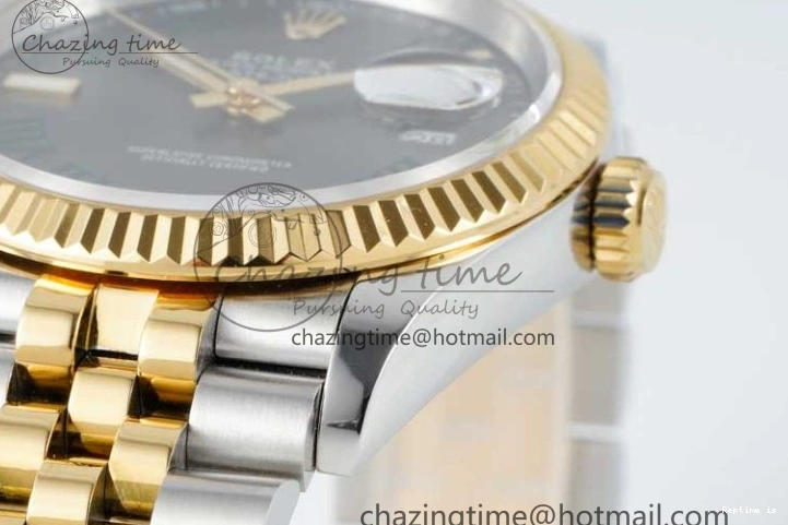 0102 UrbanChic DateJust 36mm SS YG DIWF 1:1 Best Edition 904L Steel Gray Dial Green Markers on Jubilee Bracelet SA 2309